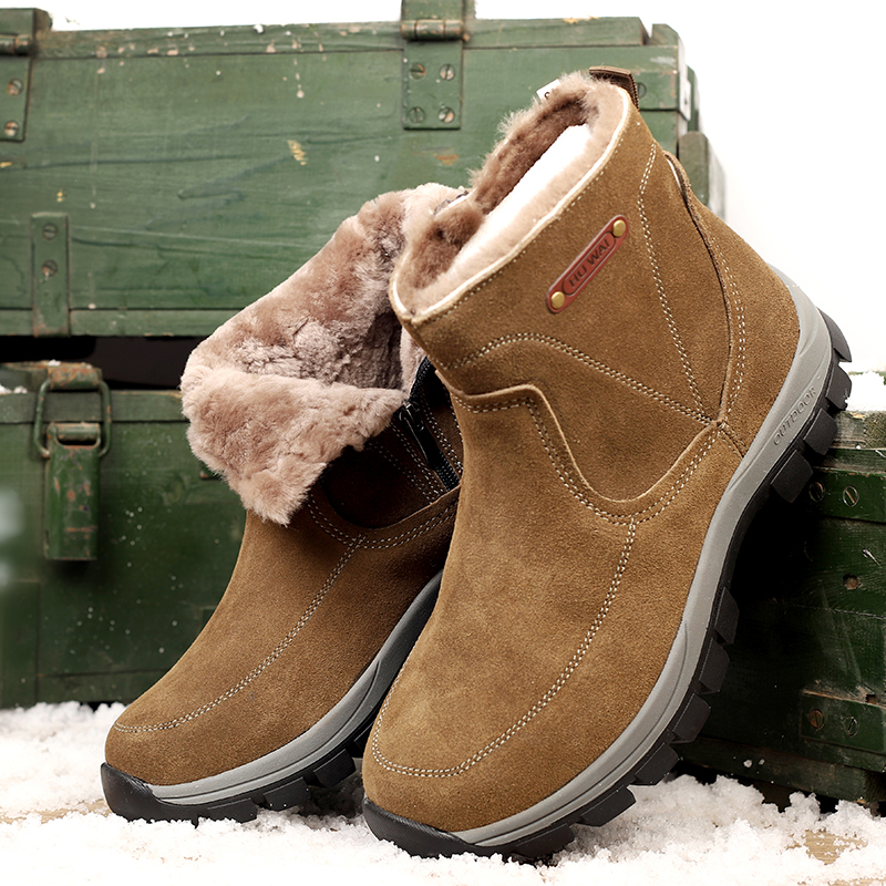 Heilongjiang wool boots Northeastern Snow ground boots Male fur integrated waterproof non-slip winter thickened warm Martin cotton boots
