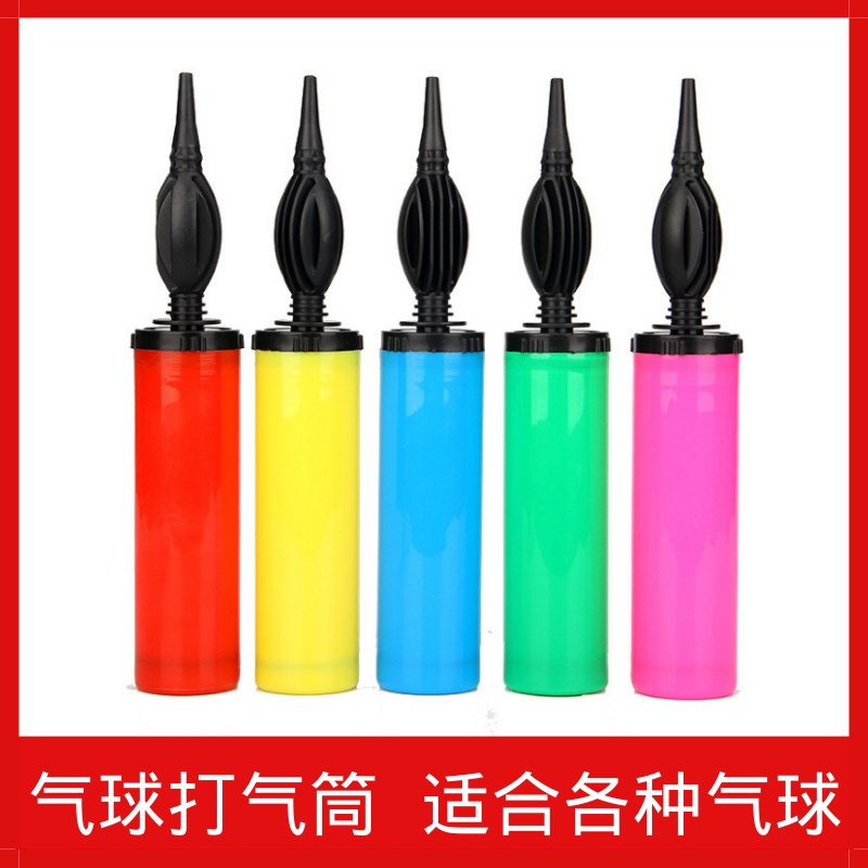 Children's aluminum film cartoon balloon wave balloon balloon manual air balloon powder balloon swimming ring push two-way inflatable cylinder