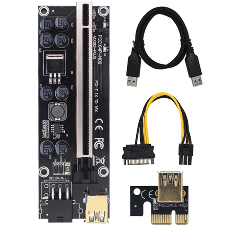 Black Plus & Black Groove And Black Linebrand new upgrade VER009S   PLUS Graphics card extended line pcie The adapter card 8 capacitance With lamp Gold Plated 1X16 X