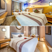 Hotel Bed Guesthouse Furnished with Full Suite Complete Customized Single Bed & Bed