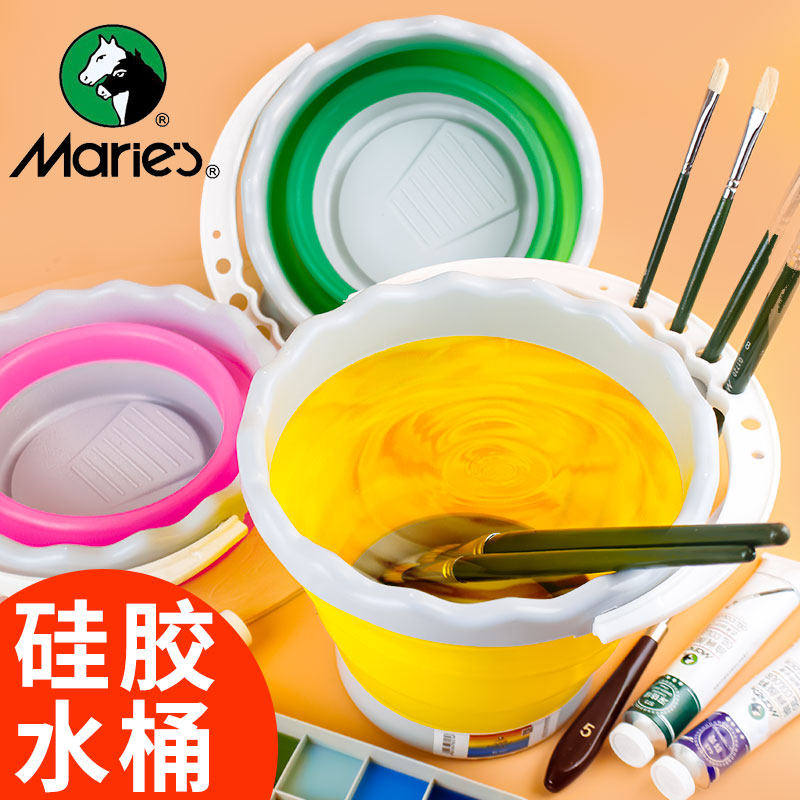 Marley oil paint brush toilet silicone fine bucket multifunctional folding oil painting powder acrylic pigment painting pencil painting shampoo pencil portable handgeable