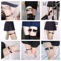 Leg Ring Strap Day Tying Women Sense Thigh Chain Strap Adornment Dark Black Punk Rivet Big Code Leg Circle