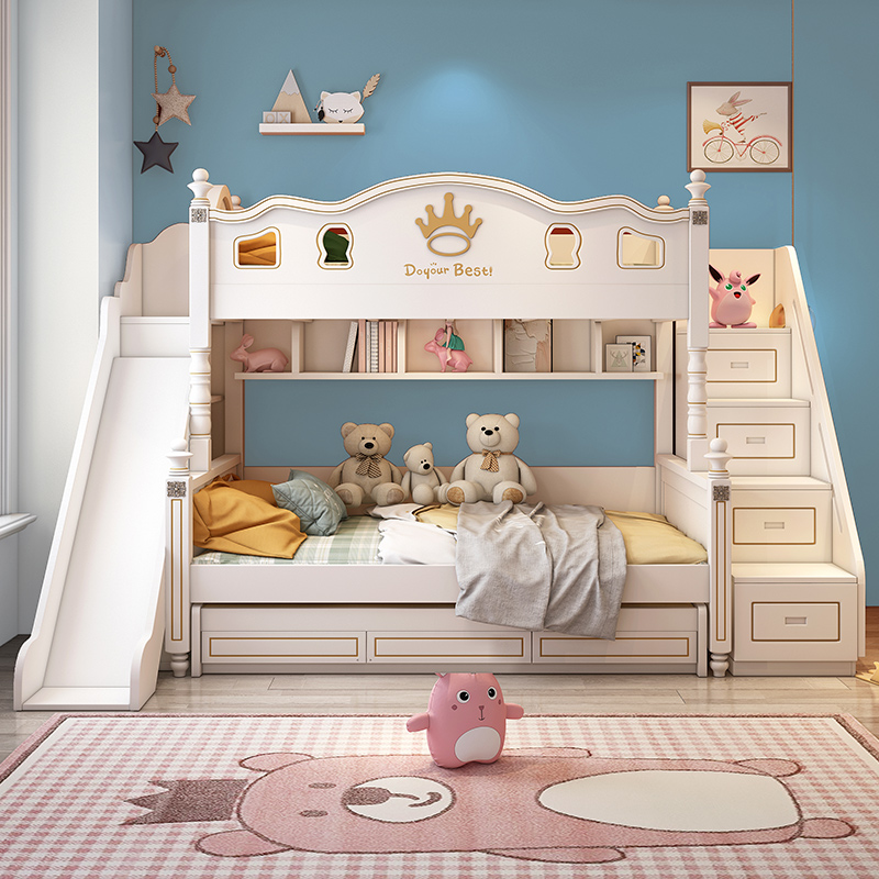 High and low bed Upper and lower bed Double bed Upper and lower bed Children's bed Boy and girl Adult mother and child bed with slide combination