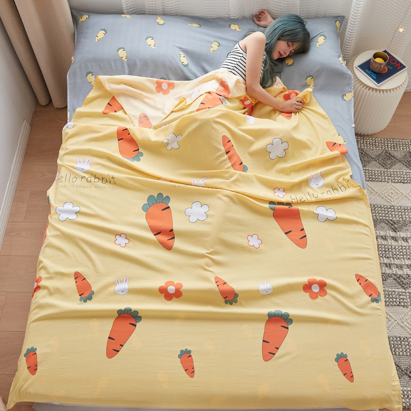Light and thin washed cotton sepal sleeping bag Non-pure cotton all-cotton linen quilt grown-up adult sanitary hotel train sleeper