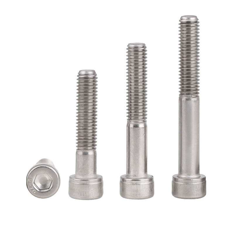 M4M5M6M8M10 stainless steel 304 cylindrical head inner hexagonal lengthened half tooth screw nail DIN912 cup head bolt