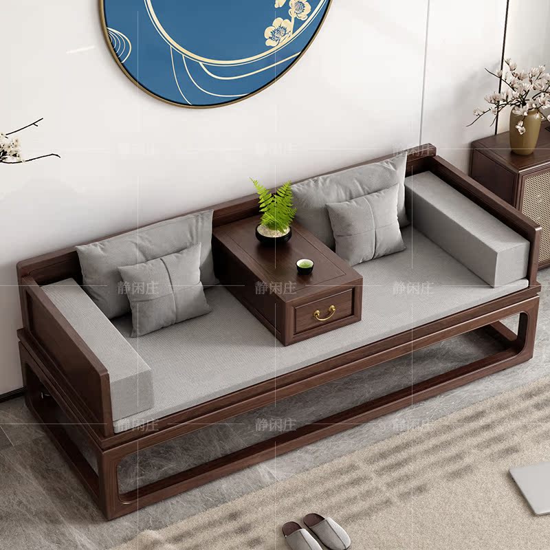 New Chinese Solimu Luohan Bed Modern Simple Guesthouse Zen Bed