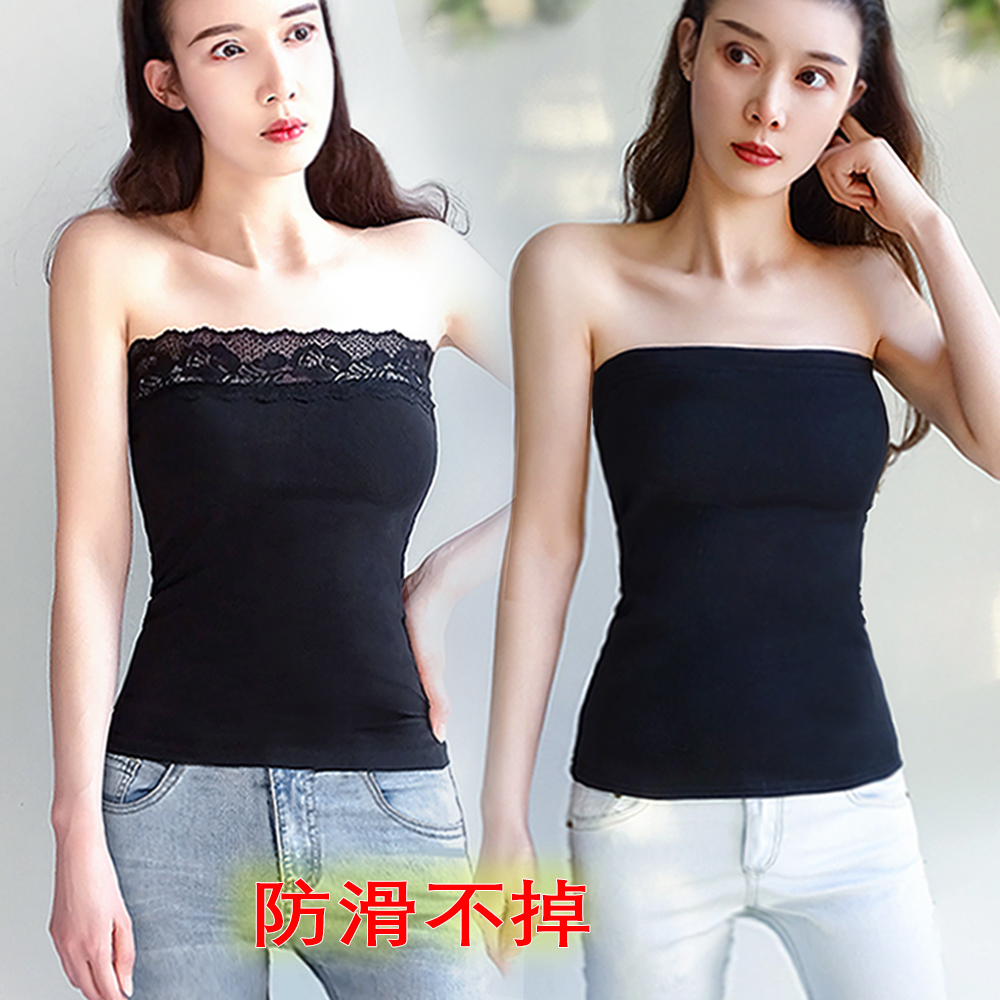 Tube top underwear strapless chest wrap top summer women wear camisole inside to prevent exposure outside wear camisole non-slip belt chest pad thin