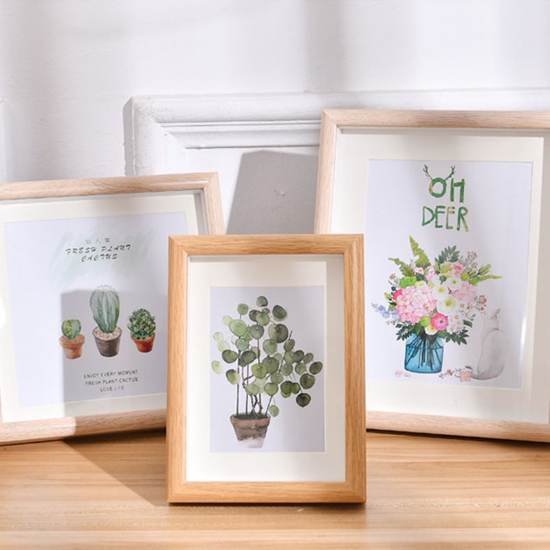 Photo frame European-style solid wood pendulum table hanging wall 5 inch 6 inch 7 inch 8 inch 10 inch A4 inch 12 inch table swing piece horizontal and vertical purpose-Taobao