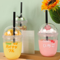 Snack Drinks Integral Cup Large Capacity With Straw Girl Hearts Ins Wind Portable Cute Plastic With Hand Water Mug