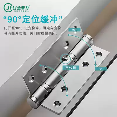 Household silent door hinge heavy-duty stainless steel hydraulic buffer damping positioning automatic closed door invisible door hinge