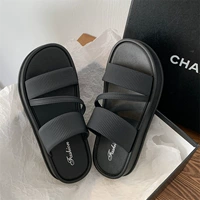 [Z-образный ремень на толстой подошве] Черный