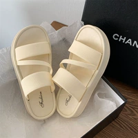 [Z-образный ремень на толстой подошве] Белый