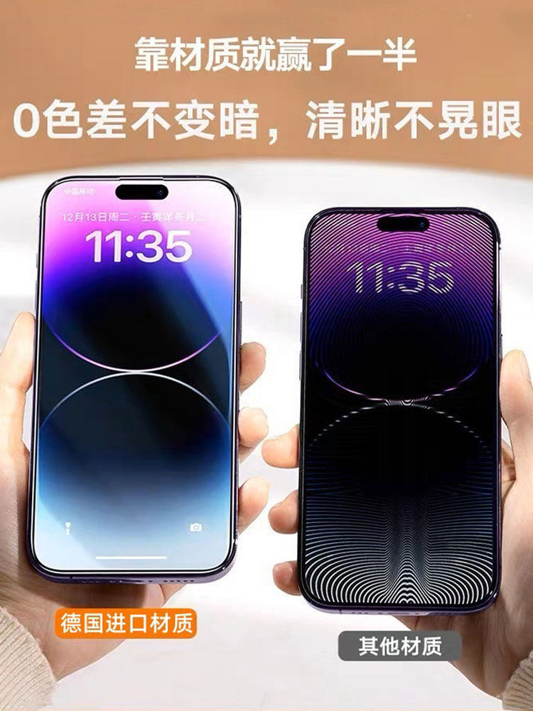 iPhone 16 Pro, Apple 15 Pro Max Full Screen, 14 Plus Privacy Screen Protector, 13 Tempered Glass, Ultra-Clear 12 Mini Eye Protection Blue Light Filter, 11 Thin XS Max Anti-Drop Xr New Fingerprint Anti-Peep Compatible