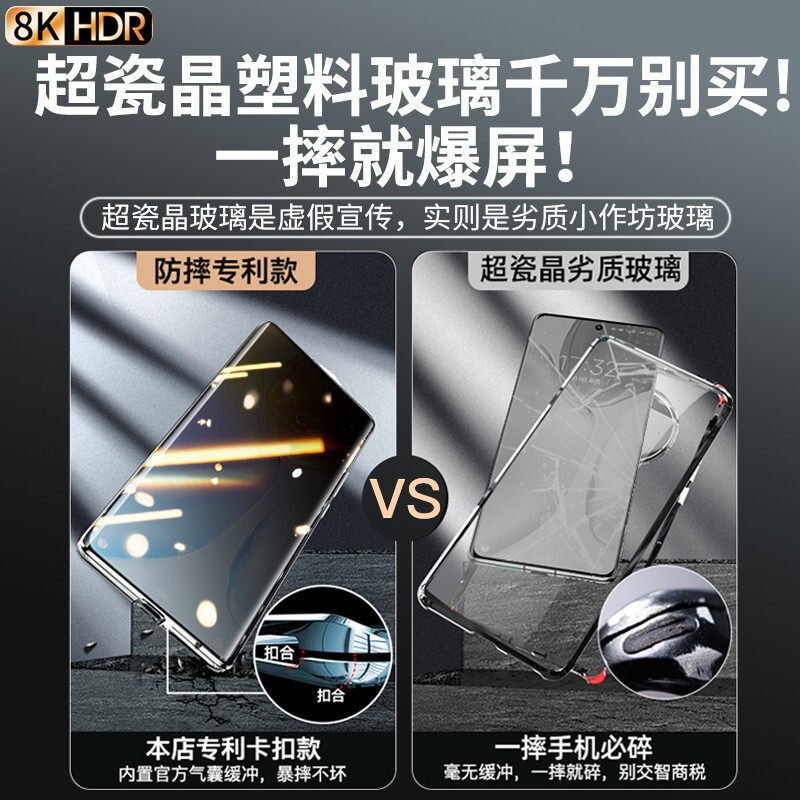 Vivo X70 Pro Phone Case, Double-Sided Glass, Anti-Peeping Lens, Full Coverage, X70 Pro+ Anti-Drop, Heat Dissipation Protective Case, Transparent, Ultra-Thin, Luxurious, Personalized, Trendy for Men and Women, Internet Celebrity Style, Creative New Model