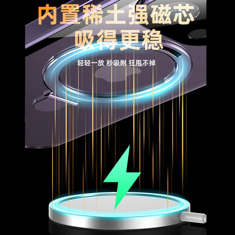 17 High-End iPhone 16 Pro Max Apple 15 Stand 17 Magnetic Wireless Charging Anti-Peeping Full-Cover Phone Case 14 Plus Double-Sided Lens Protection Anti-Drop Heat Dissipation Car Mount Suitable for Men and Women