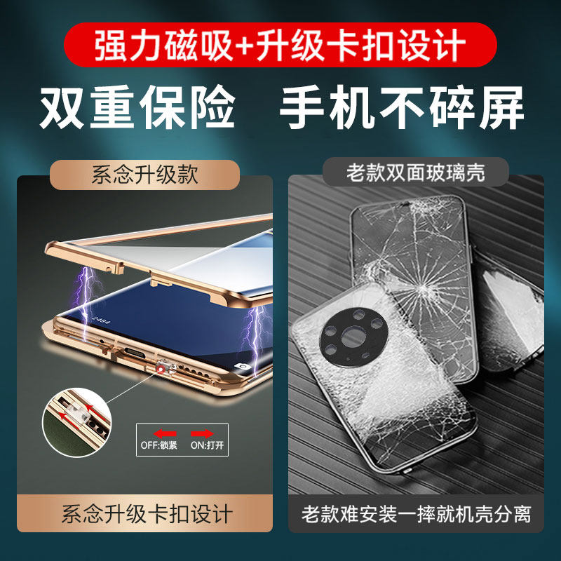 Honor Magic3 Instantly Transforms into a Porsche-Style Leather Glass Double-Sided Full-Cover Phone Case, Magic 4 Pro Magnetic Lens Protector, No Screen Protector Needed, True Anti-Drop, Ultra-Thin, New Trendy Model for Men and Women, Suitable for Huawei