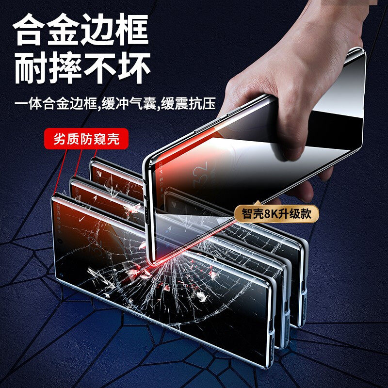 Vivo X70 Pro Phone Case, Double-Sided Glass, Anti-Peeping Lens, Full Coverage, X70 Pro+ Anti-Drop, Heat Dissipation Protective Case, Transparent, Ultra-Thin, Luxurious, Personalized, Trendy for Men and Women, Internet Celebrity Style, Creative New Model