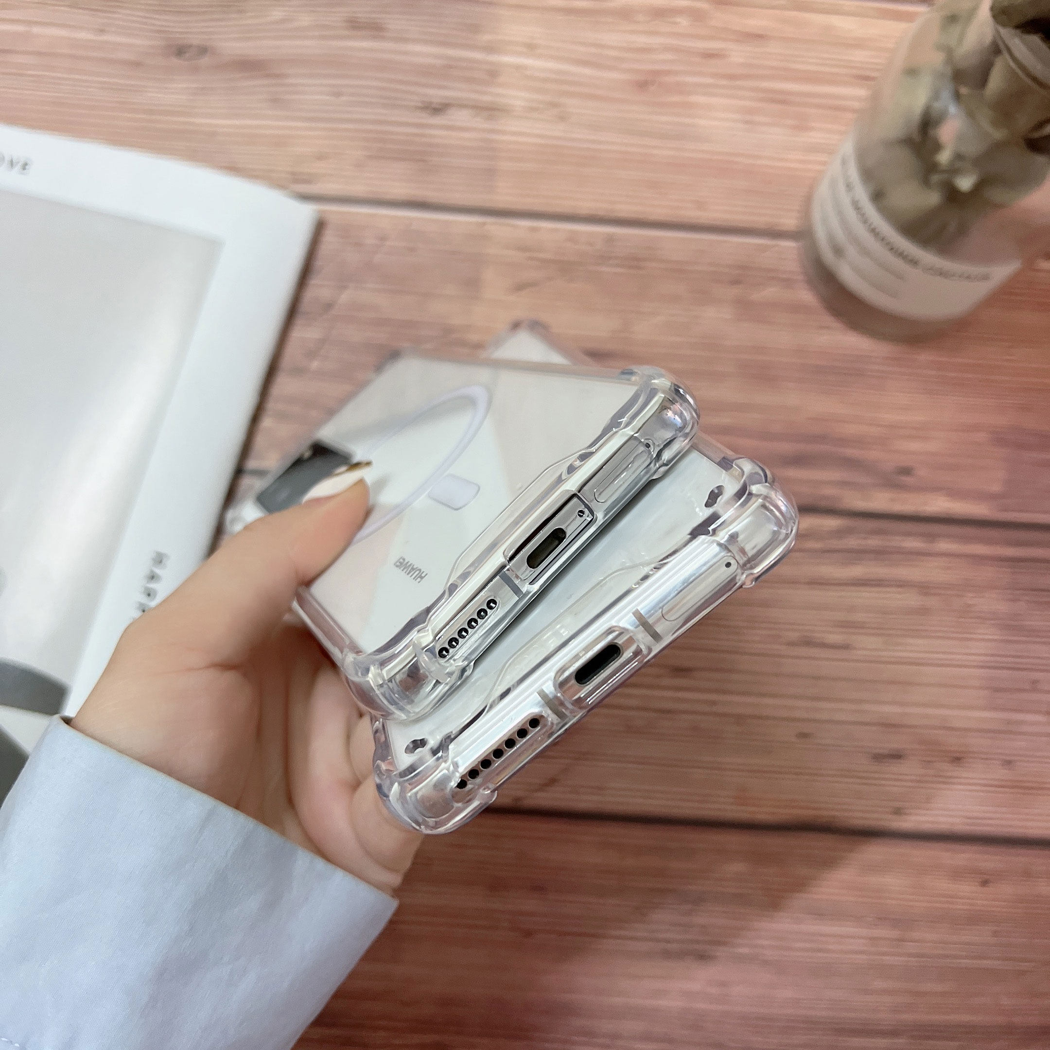 Huawei Mate60Pro Transparent Anti-Fall P40Pro + Mobile Phone Case Magsafe Magnetic 50P Wireless Charging Maet30 Transparent P40E Airbag Silicone Soft Protective Cover Hard Men and Women New Model Suitable