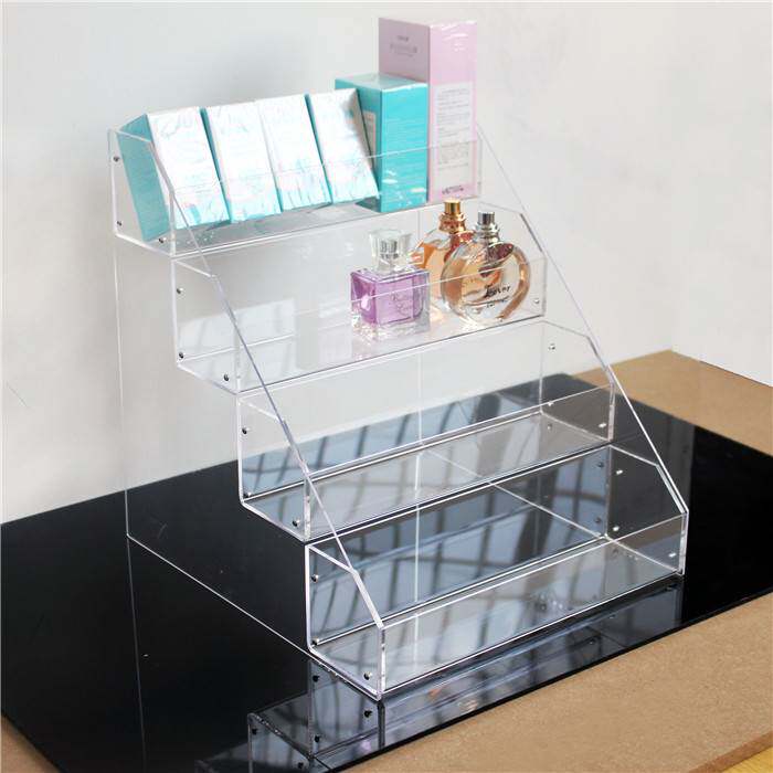 Desktop transparent three-layer acrylic restaurant display product canteen merchandise milk tea shop display rack meal