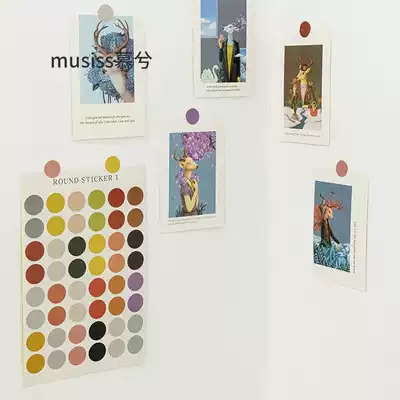 ins Style Polka dot Sticker Color Card Sticker Sealing Sticker Hand account Sticker Small fresh decoration Morandi Color Sticker