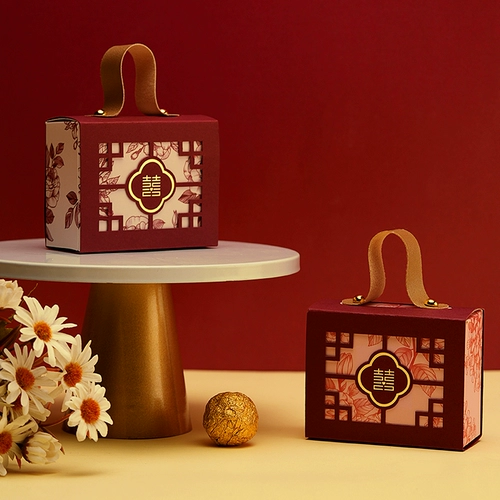 Китайский стиль свадебная коробка для свадебной конфеты 2024 Новая свадьба сахарная сумка Свадебная Специальная обручальная сахарная коробка