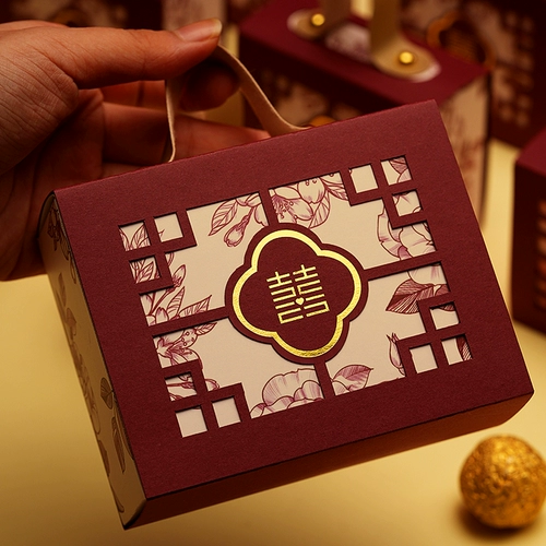 Китайский стиль свадебная коробка для свадебной конфеты 2024 Новая свадьба сахарная сумка Свадебная Специальная обручальная сахарная коробка