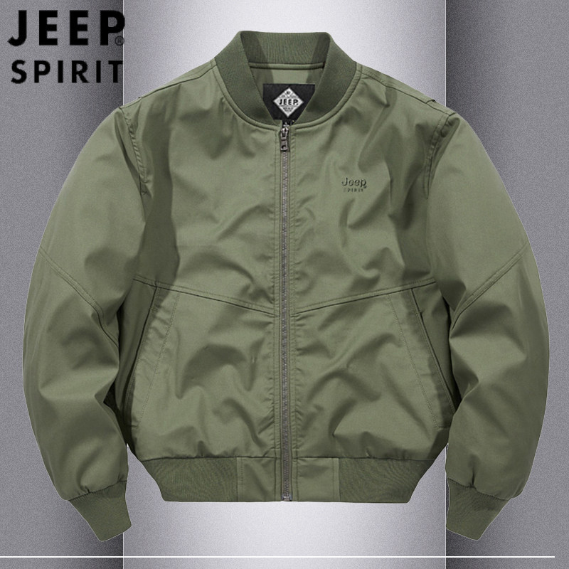 Jeep Jeep Spring and Autumn Men's Jacket American Casual Workwear Military Style Padded Coat Flight Baseball Collar Men's Clothing