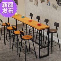 Wrought iron wall bar table American casual bar 08 solid wood high table and chair combination dessert shop long table