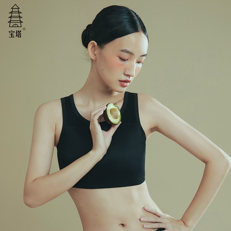 Pagoda girdle les chest wrap short handsome t chest shrink underwear big chest show small sports schoolgirl pullover vest chest close