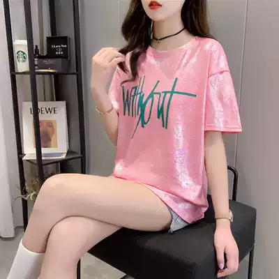 Net red ins super fire short-sleeved t-shirt women's summer loose all-match T-shirt European station fashion Western style half-sleeved top tide