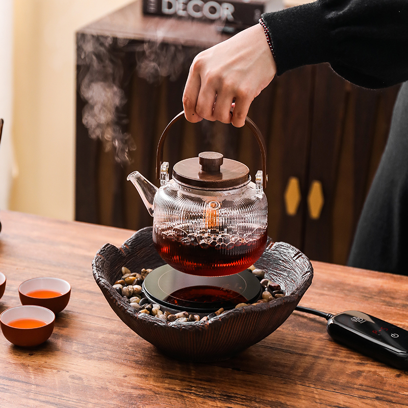 Gushe electric pottery stove tea brewer special intelligent silent tea stove automatic small household glass pot tea making set