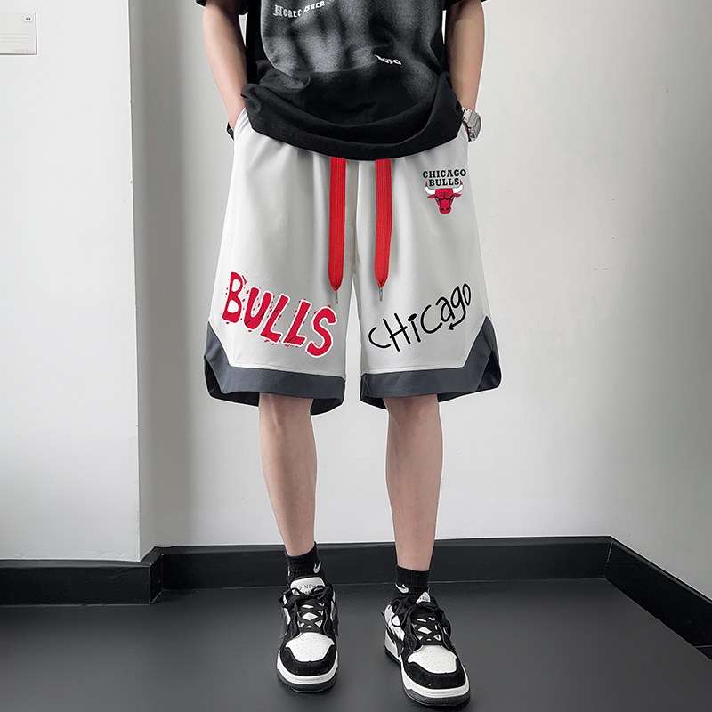 Summer American-Style Youth Basketball Shorts for Men, Casual Breathable Mid-Length Shorts, Knee-Length Sports Pants for Outdoor Wear Summer American-Style Youth Basketball Shorts for Men, Casual Breathable Mid-Length Shorts, Knee-Length Sports Pants for Outdoor Wear
