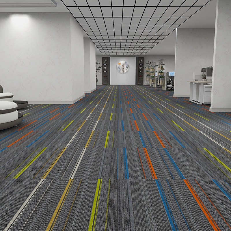Office Carpet Mat full of Splicing Engineering Cube Commercial High-end Hotel Office Living Room Company PVC