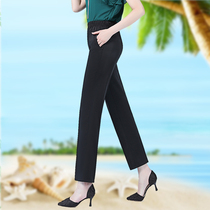 Middle-aged and elderly womens pants spring and autumn summer thin loose silk pants middle-aged mother casual long pants 2021 New