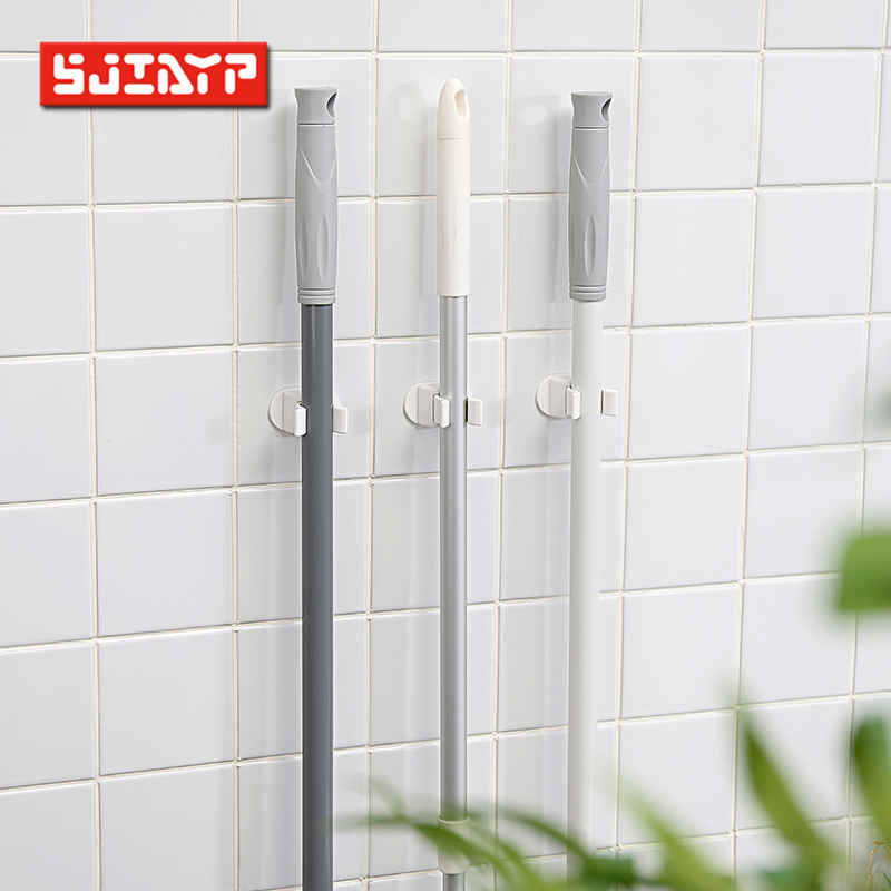 Japan Mop Hook Free punch Mop Clip Dressing Room Mopping with Powerful Adhesive Wall-mounted Sweep Grip