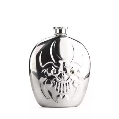 German 304 stainless steel thickened 6 ounces portable outdoor grimace Buddha head portable small wine jug