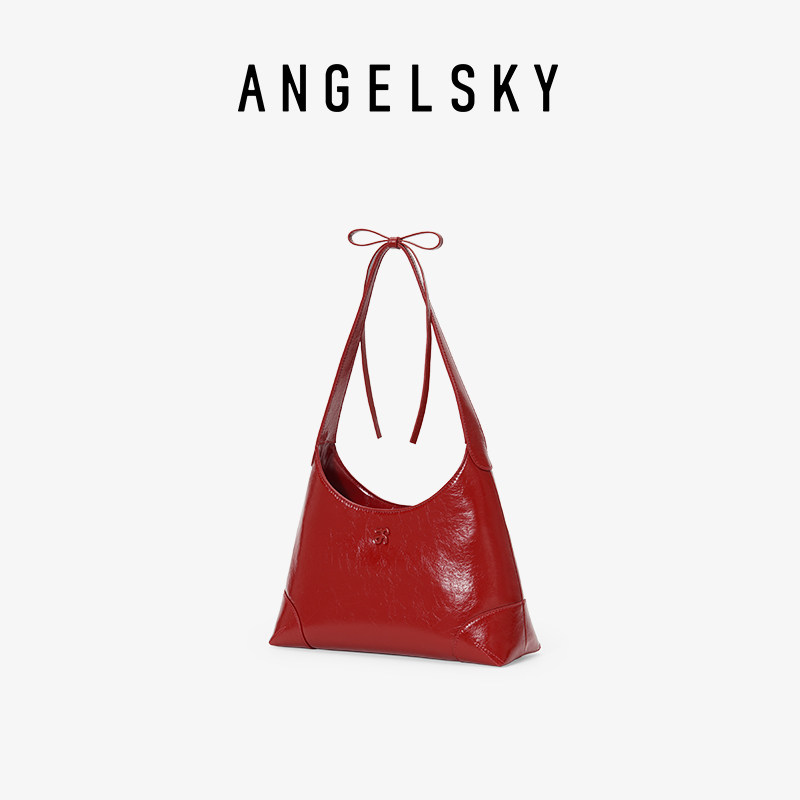 ANGELSKY, сумка для подмышек, женская летняя новая сумка-тоут с бантом, нишевая красная сумка на одно плечо, свадебная сумка невесты Изображение 1