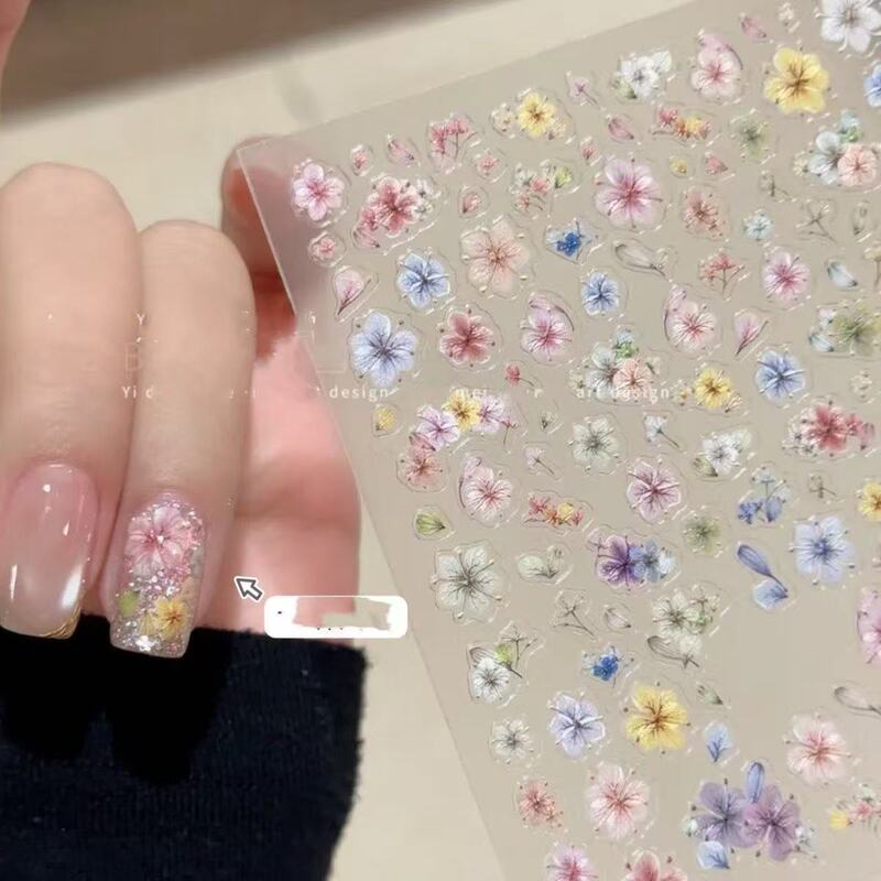 Internet-Famous New Style Realistic Colorful Dried Flower Nail Stickers Ultra-Thin Small Floral Daisy 3D Embossed Nail Decorations Internet-Famous New Style Realistic Colorful Dried Flower Nail Stickers Ultra-Thin Small Floral Daisy 3D Embossed Nail Decorations
