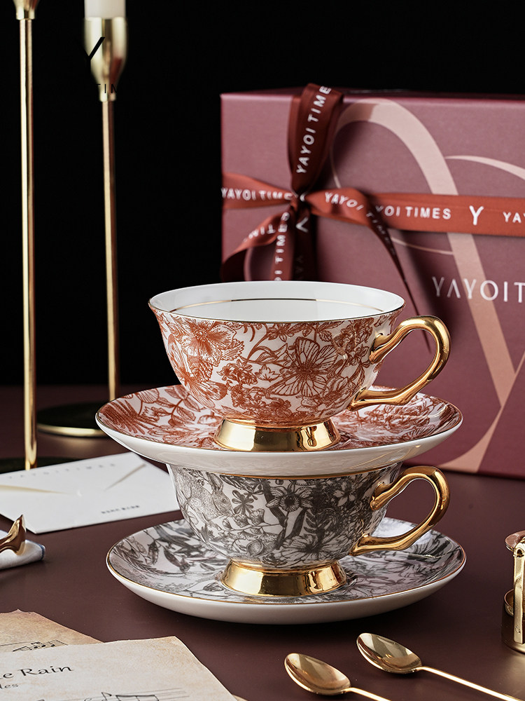 Yayoi Era'Chocolate Lover' Coffee Cup Set, Matching Cups, European Style, Small Luxury, Small and Exquisite Set