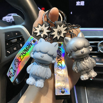 Gross Fur Monster Key Buckle Male Car Key Chain Woman Personality Fashion School Bag Pendant Cartoon Stereo Keyring