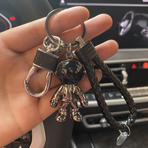 Personality metal spaceman car keychain boy cartoon backpack pendant custom astronaut key ring doll