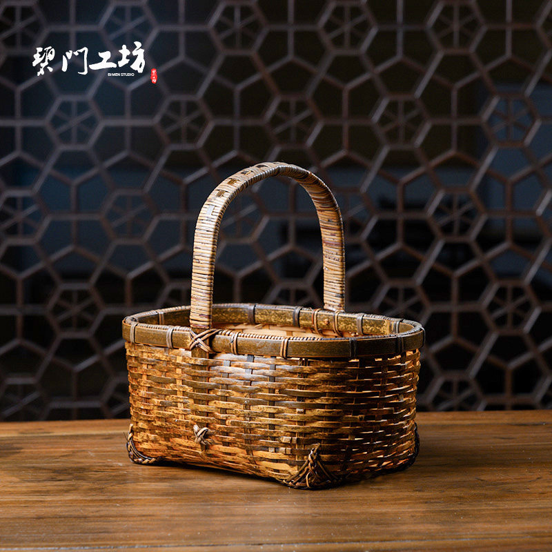 Bimen Workshop bamboo tea ware household handcup basket hanging basket basket picnic basket egg basket