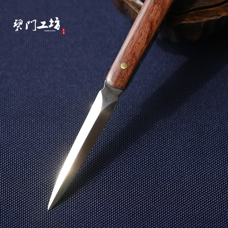 Beamen Workshop Solid Wood Pu-erh Tea Knife Flowers Pear Wood Crowbar Brick Tea Knife Stainless Steel Tea Needle Tea Cone Korn Tea Accessories