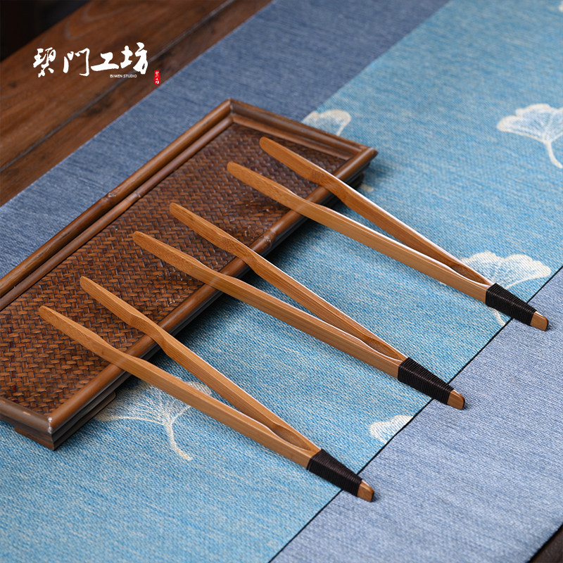 Beamen's Workshop Big Lacquer Handmade Bamboo Tea Clip Boutique Six-man Tea Road Accessories Taiwan Liao One Male Handmade Tea Cup Holder