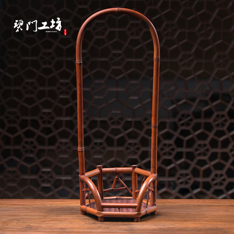 Bimen workshop purple bamboo cool stove rack mud stove rack charcoal stove base cool stove table retro flower stand flower arrangement tea ceremony accessories