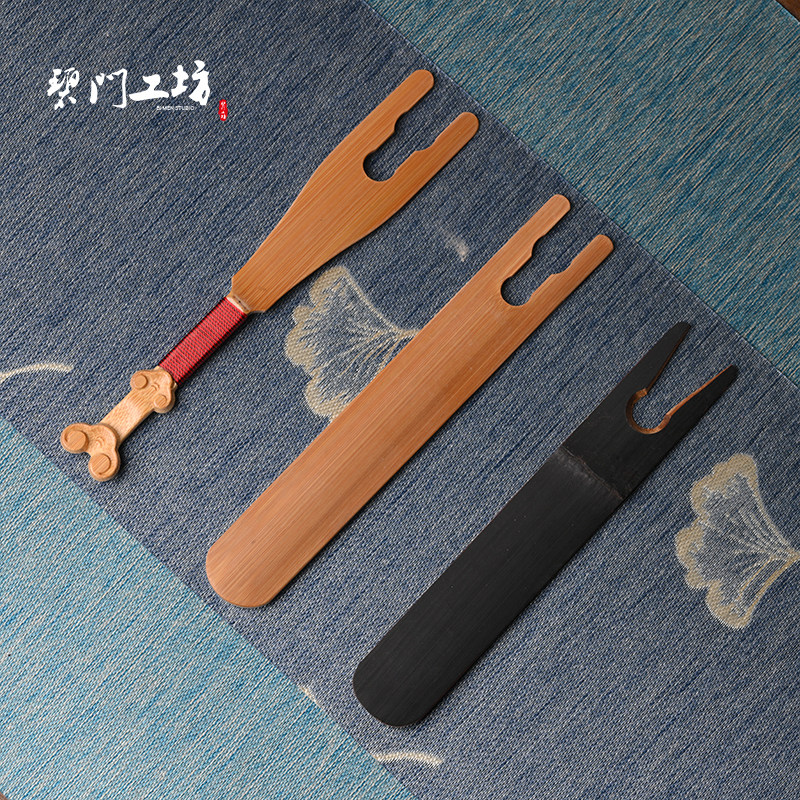 Bimen Workshop Bamboo Pot Fork Iron Pot Lid Fork Anti-scalding Lid Clip Bamboo Fork Pot Insert Kung Fu Tea Set Tea Ceremony Accessories