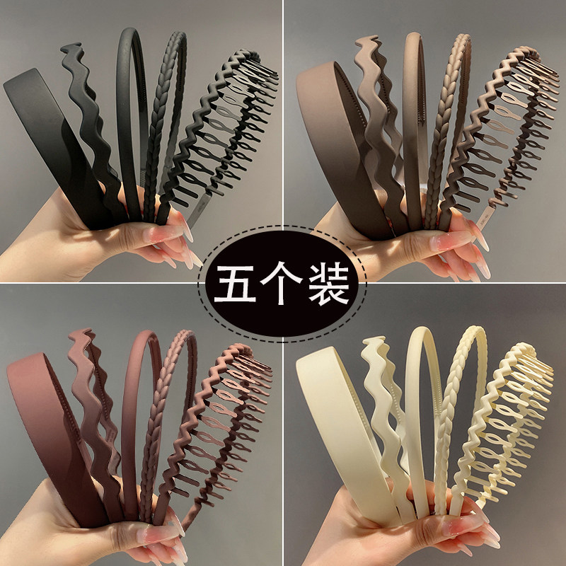 女性用フロスト加工ヘッドバンド、滑り止め付き、歯付き、髪をまとめるヘアクリップ、フェイスマスクや洗顔にも適した夏のヘアアクセサリー