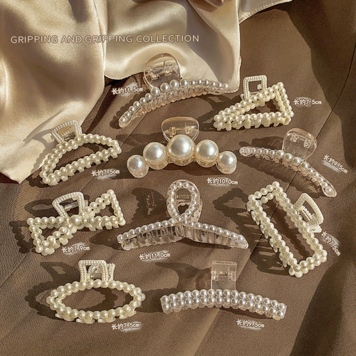 Заколка для волос из жемчуга, большая акула, заколка-крабик, шпильки для волос, аксессуар для волос, Южная Корея