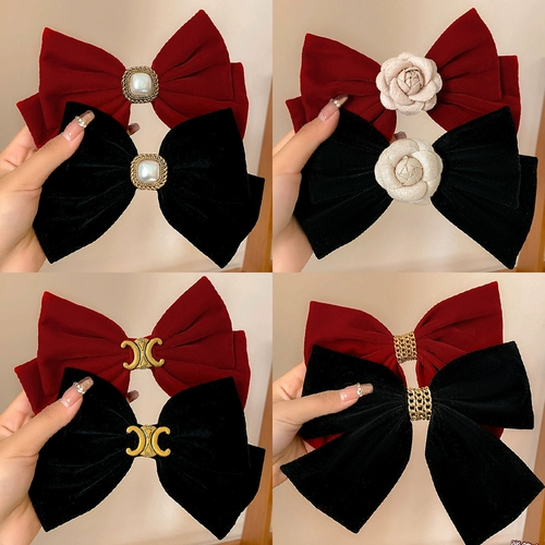 Ретро красная заколка для волос с бантиком, аксессуар для волос, элитные шпильки для волос, коллекция 2022