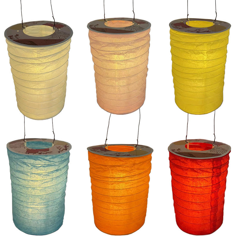 Round small lanterns ancient style old-fashioned paper simmering children's ornaments red lanterns kindergarten portable decoration diy handmade